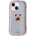 For iPhone 14 Christmas Pattern Colorful PC Frame TPU Clear Phone Case(Cute Puppy)