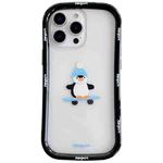 For iPhone 14 Pro Christmas Pattern Colorful PC Frame TPU Clear Phone Case(Penguin)