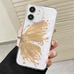 For iPhone 11 Butterfly Pattern Transparent TPU Phone Case(Gold)