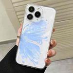 For iPhone 11 Pro Max Butterfly Pattern Transparent TPU Phone Case(Blue)