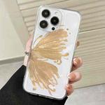 For iPhone 12 Pro Max Butterfly Pattern Transparent TPU Phone Case(Gold)