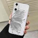 For iPhone XS / X Butterfly Pattern Transparent TPU Phone Case(Silver)