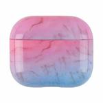 For AirPods 4 Marble Pattern TPU Earphones Protective Case(Pink Blue S04)