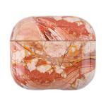 For AirPods 4 Marble Pattern TPU Earphones Protective Case(Orange S06)