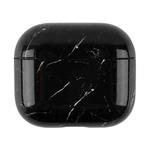 For AirPods 4 Marble Pattern TPU Earphones Protective Case(Black S09)