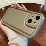 For iPhone 14 Leather Texture TPU Phone Case(Khaki)