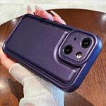 For iPhone 13 Leather Texture TPU Phone Case(Purple)