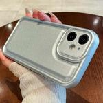 For iPhone 12 Leather Texture TPU Phone Case(Silver)