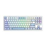 AULA F87 87 Keys Wired/2.4G/Bluetooth Three Model Customized RGB Mechanical Keyboard(Sea Salt Blue)