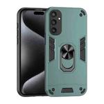 For Samsung Galaxy S25 5G Shockproof Metal Ring Holder Phone Case(Green)