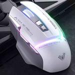 AULA S12 Pro 12800DPI Wired RGB Gaming Mouse(White)