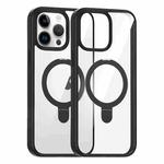 For iPhone 13 Pro Max High Transparency MagSafe Holder Phone Case(Black)