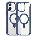 For iPhone 11 High Transparency MagSafe Holder Phone Case(Dark Blue)