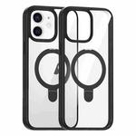 For iPhone 11 High Transparency MagSafe Holder Phone Case(Black)