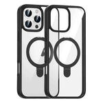 For iPhone 16 Pro Max High Transparency MagSafe Holder Phone Case(Black)