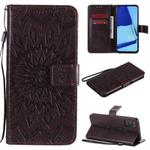 For OPPO A52 / A72 / A92 Sun Embossing Pattern Horizontal Flip Leather Case with Card Slot & Holder & Wallet & Lanyard(Brown)