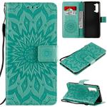 For OPPO Find X2 Lite / Reno3 5G Sun Embossing Pattern Horizontal Flip Leather Case with Card Slot & Holder & Wallet & Lanyard(Green)