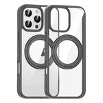 For iPhone 16 Pro Max High Transparency 360 Degree Rotating Holder MagSafe Phone Case(Titanium Gray)