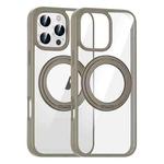 For iPhone 16 Pro Max High Transparency 360 Degree Rotating Holder MagSafe Phone Case(Titanium Gold)