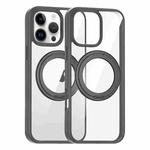 For iPhone 14 Pro Max High Transparency 360 Degree Rotating Holder MagSafe Phone Case(Titanium Gray)