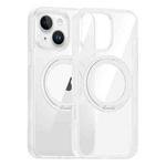 For iPhone 14 High Transparency 360 Degree Rotating Holder MagSafe Phone Case(Transparent)