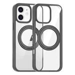 For iPhone 12 High Transparency 360 Degree Rotating Holder MagSafe Phone Case(Titanium Gray)