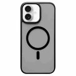 For iPhone 16 Camera Control Button MagSafe Frosted Phone Case(Transparent Black)