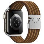 For Apple Watch 42mm / 41mm / 40mm / 38mm Parachute Buckle 4-Stripe Braided Nylon Watch Band(Brown Khaki)