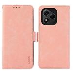 For Honor 400 Lite ABEEL Frosted Magnetic RFID Leather Phone Case(Pink)