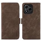 For Honor 400 Lite ABEEL Frosted Magnetic RFID Leather Phone Case(Brown)