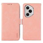 For Honor 400 Pro Global 160.8mm ABEEL Frosted Magnetic RFID Leather Phone Case(Pink)