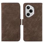 For Honor 400 Pro Global 160.8mm ABEEL Frosted Magnetic RFID Leather Phone Case(Brown)