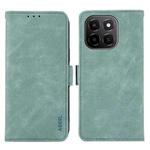 For Honor X6c 4G ABEEL Frosted Magnetic RFID Leather Phone Case(Cyan)