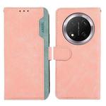 For Honor X9C 5G Global ABEEL Color Block Magnetic RFID Leather Phone Case(Pink-Cyan)