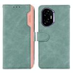 For Honor 400 ABEEL Color Block Magnetic RFID Leather Phone Case(Cyan-Pink)