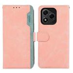 For Honor 400 Lite ABEEL Color Block Magnetic RFID Leather Phone Case(Pink-Cyan)