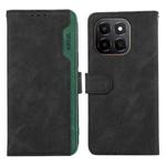 For Honor X6c 4G ABEEL Color Block Magnetic RFID Leather Phone Case(Black-Green)