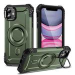 For iPhone 11 Lens Holder MagSafe Phone Case(Army Green)