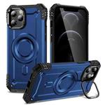 For iPhone 12 Pro Lens Holder MagSafe Phone Case(Blue)