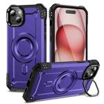 For iPhone 15 Plus Lens Holder MagSafe Phone Case(Purple)