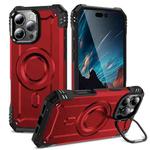 For iPhone 16 Pro Max Lens Holder MagSafe Phone Case(Red)