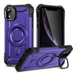 For iPhone XR Lens Holder MagSafe Phone Case(Purple)