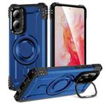 For Motorola Moto G Stylus 5G 2024 Lens Holder MagSafe Phone Case(Blue)