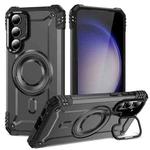 For Samsung Galaxy S23+ 5G Lens Holder MagSafe Phone Case(Grey)