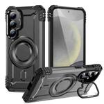 For Samsung Galaxy S24+ 5G Lens Holder MagSafe Phone Case(Grey)