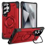 For Samsung Galaxy S24 Ultra 5G Lens Holder MagSafe Phone Case(Red)