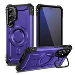 For Samsung Galaxy S24 FE 5G Lens Holder MagSafe Phone Case(Purple)