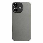 For iPhone 16 Plus Litchi Texture TPU Black Lens Frame Phone Case(Grey)