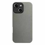 For iPhone 15 Plus Litchi Texture TPU Black Lens Frame Phone Case(Grey)