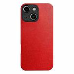 For iPhone 15 Litchi Texture TPU Black Lens Frame Phone Case(Red)